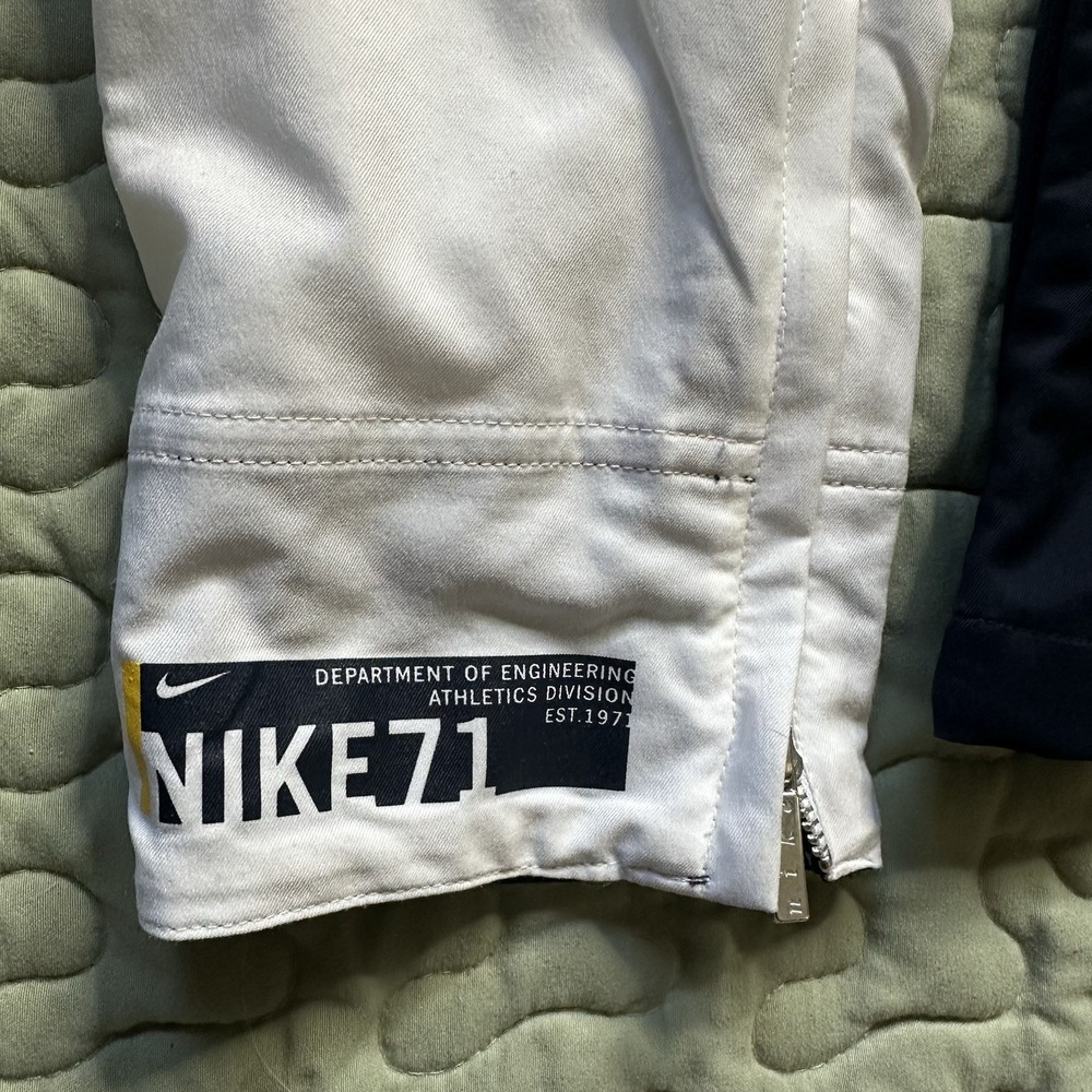 Nike Youth Large 14-16 Windbreaker Jacket‎ White Blue Hooded Full Zip Mesh Lined - Picture 7 of 7